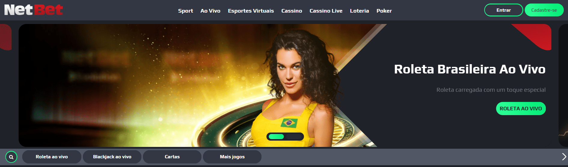 Visualização do design do Netbet