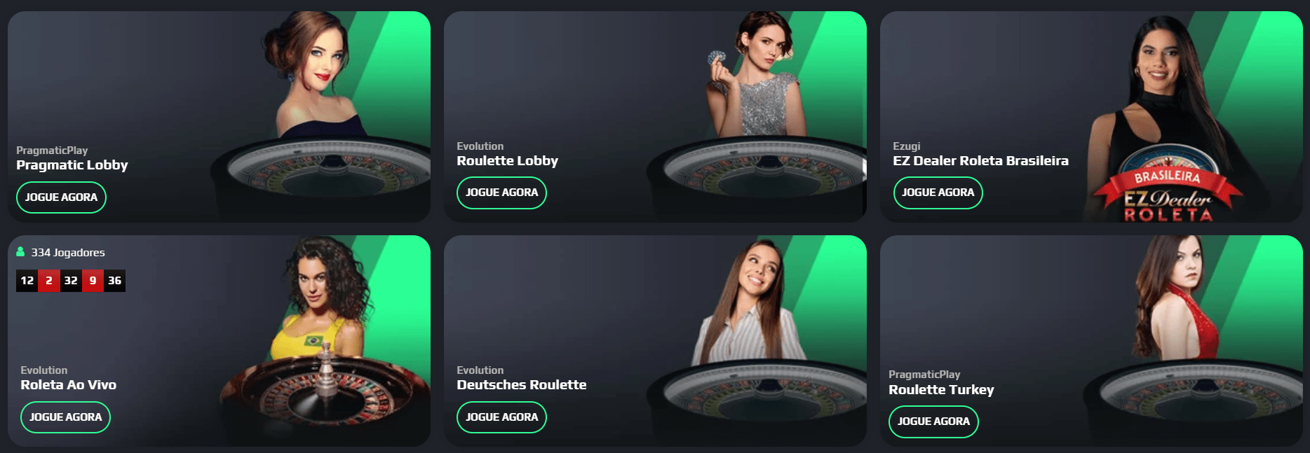 Visualização do cassino ao vivo do Netbet