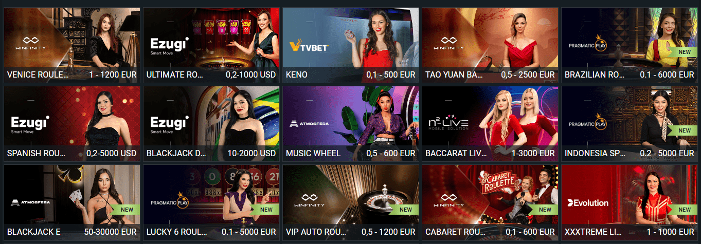 Visualização do cassino ao vivo Betwinner 