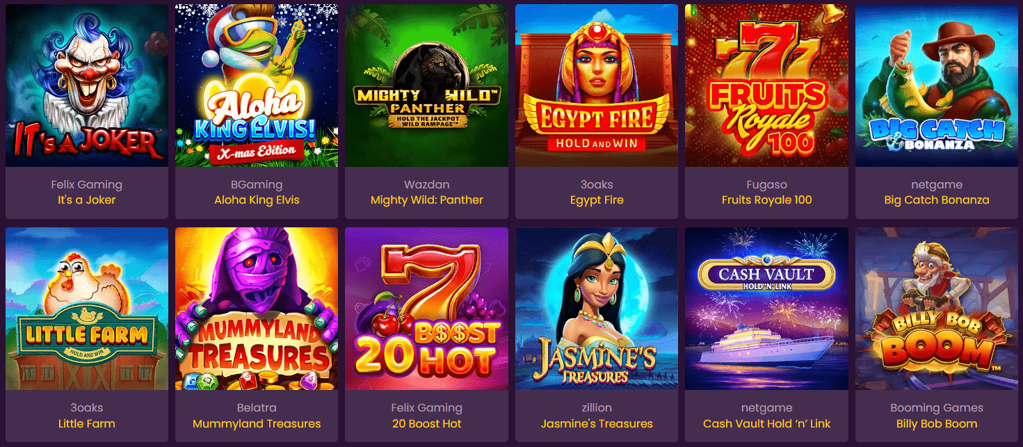 Visualização dos caça-níqueis do Bizzo Casino