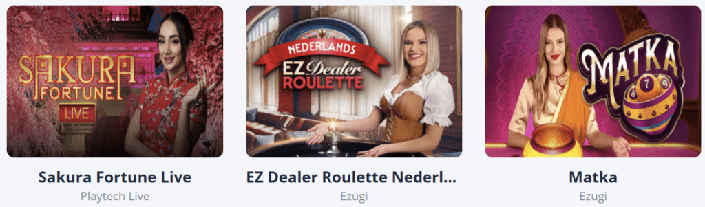 Prévia dos jogos ao vivo do Mr Bet Casino
